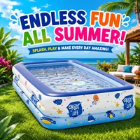 Piscine gonflable familiale bleue, grande piscine en PVC, piscine pour bébé, baignoire pour tout-petits, intérieur/extérieur, 1 pièce 1