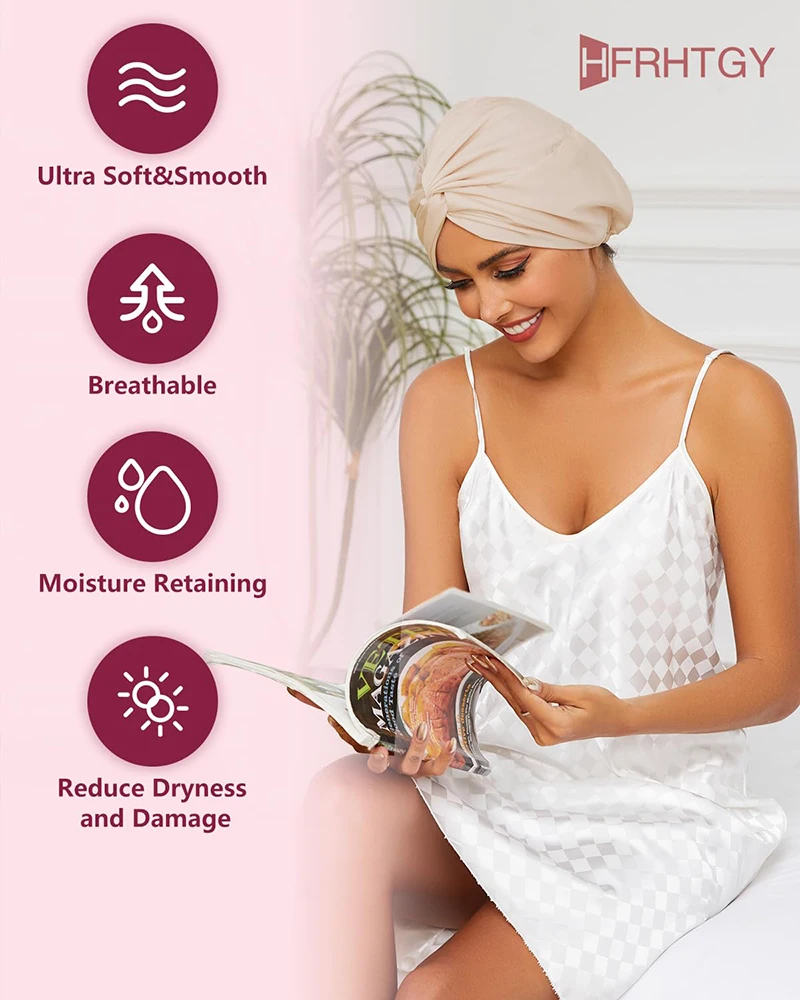 New Silk Turban Bonnets For Women Adjustable Twisted Sleeping Night Cap Stretch Chemo Head Wrap Cap For Curly Ladies 5