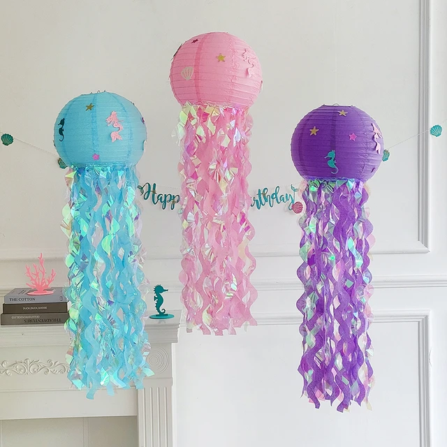 Mermaid Party Decoration DIY Jellyfish Paper Lanterns Under the Sea Theme  Birthday Party Hanging Decors Girls Baby Shower Gifts - AliExpress