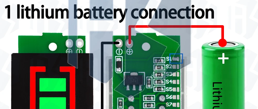 1 ~ 10 Stück 1s 2s 3s 4s 6s 7s 8s einzelnes 3,7 V Lithium-Batterie kapazitäts anzeige modul 4,2 V blaugrünes Display Batteries trom – Detail 29