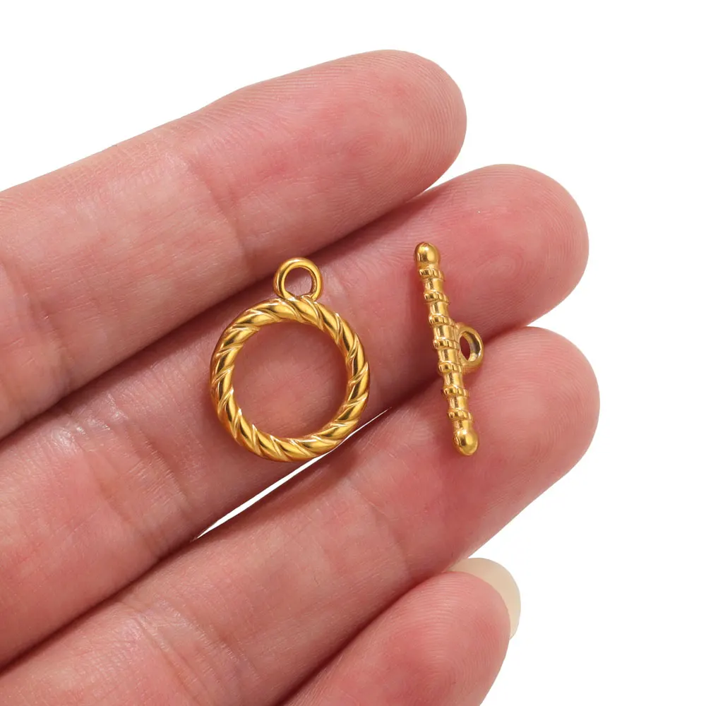 4er-Set/Lot Edelstahl-OT-Verschlüsse für die Herstellung von Halsketten, DIY-Klappverschlüsse für Schmuckzubehör, Material in Großpackung – Detail 5