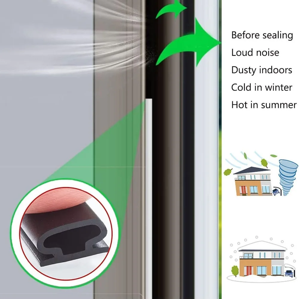 Universal Soundproof Weatherproof Sealing Strip - Self-Adhesive Rubber Seal