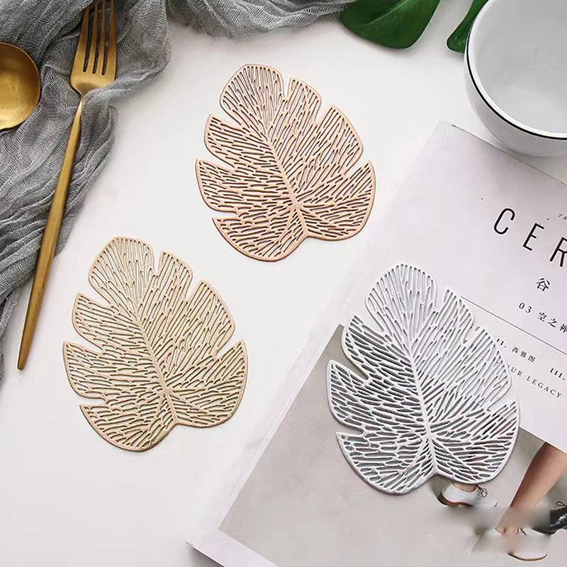 

Banana Leaf Insulated Placemats Placemats Dinner Coasters Glasses Kitchen Mats PVC Non-Slip Hot Pad Placemats