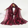 1 pièces Ramadan Hijab imprimé léopard femmes bohème aquarelle doux musulman Hijabs Floral respirant châle enveloppement écharpe foulard chaud