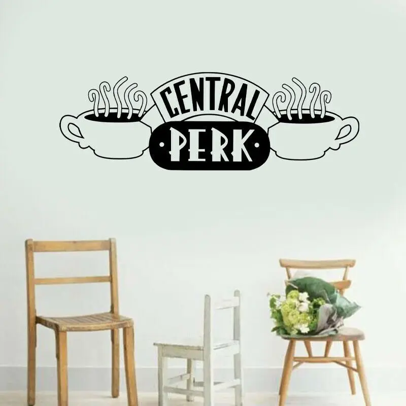 Large Central Perk Wall Sticker Friends Tv Show Coffee Wall Decal Cafe Kitchen Dining Room Vinyl Decor