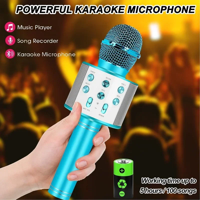 Fun Toys for 4-15 Year Old Girls, Handheld Karaoke Microphone for Kids Birthday Xmas Gifts for 8 9 10 11 Years Old Boys Girl 4