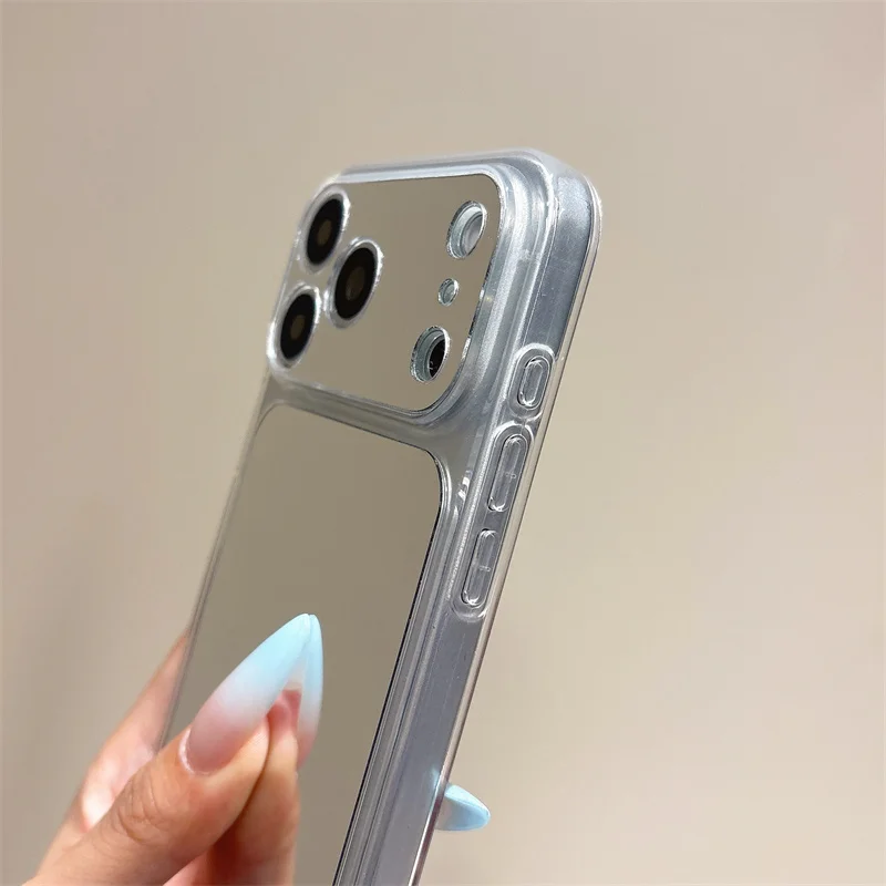 Luxury Make Up Mirror Phone Case - Clear Shockproof Acrylic with Soft Bumper Cover