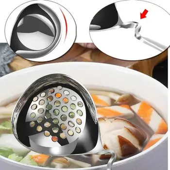 1pcs Long Soup Spoon Colander Kitchen Utensils Tableware Deepen and Thicken The Long Handle of The Spoon Stainless Steel