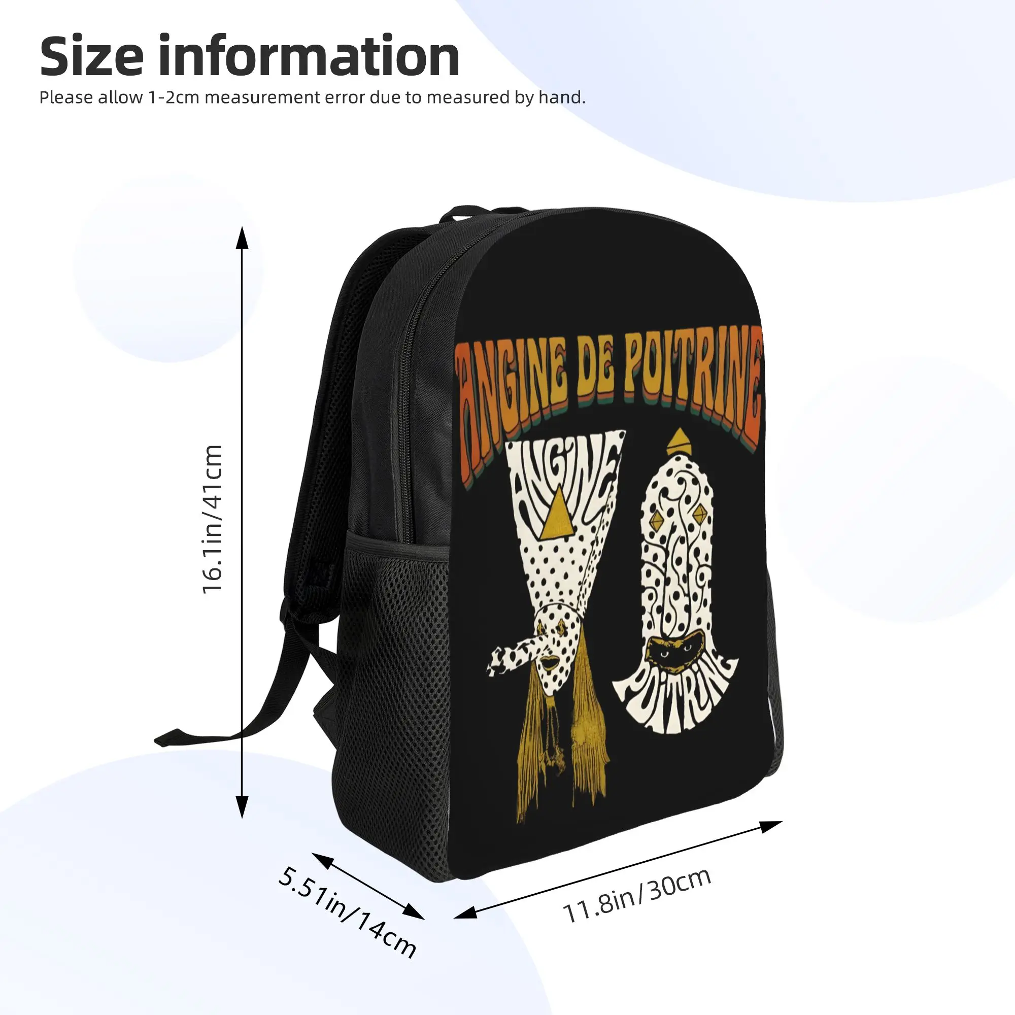 Band Angine De Poitrine Band Rock Cool Backpack 야외 고등학교 작업용 데이팩 남성용 여성용 대학 숄더백