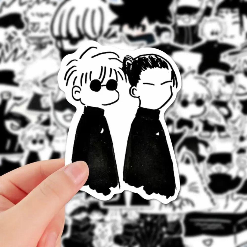JJK Anime Sticker Gojo Satoru Geto Suguru Stickers Zhou Shu Hui Zhan Black White Manga Style Cute Laptop Phone Case Cute Decor comics photo cards manga photo cards