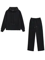 HH Women Casual Solid Hoodies Pants Sets Long Sleeve Pullover Sweatshirts Coat Drawstring Wide Leg Trousers Office Lady Suits - Image 5