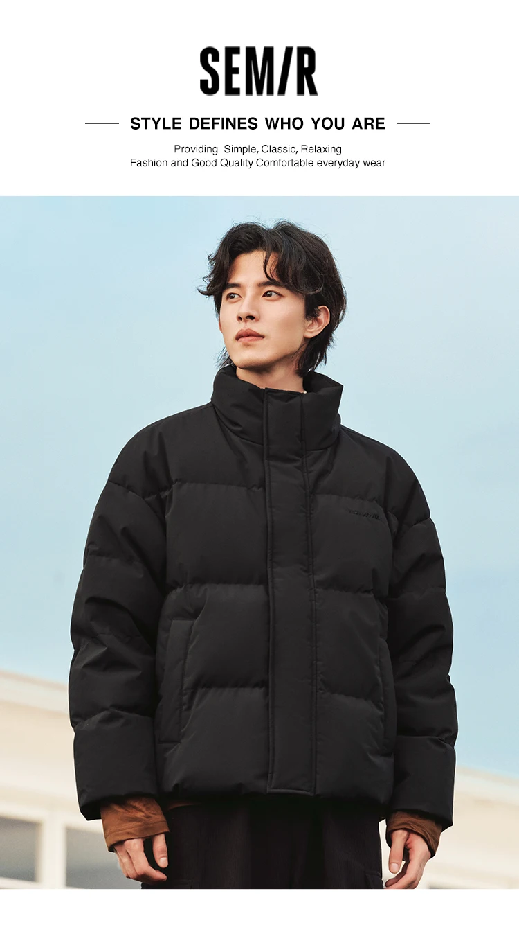 Down Jacket Men Winter New Contrast Color Texture Printing Couple Puffer Coat Thick Outerwear Trendy Down Jacket