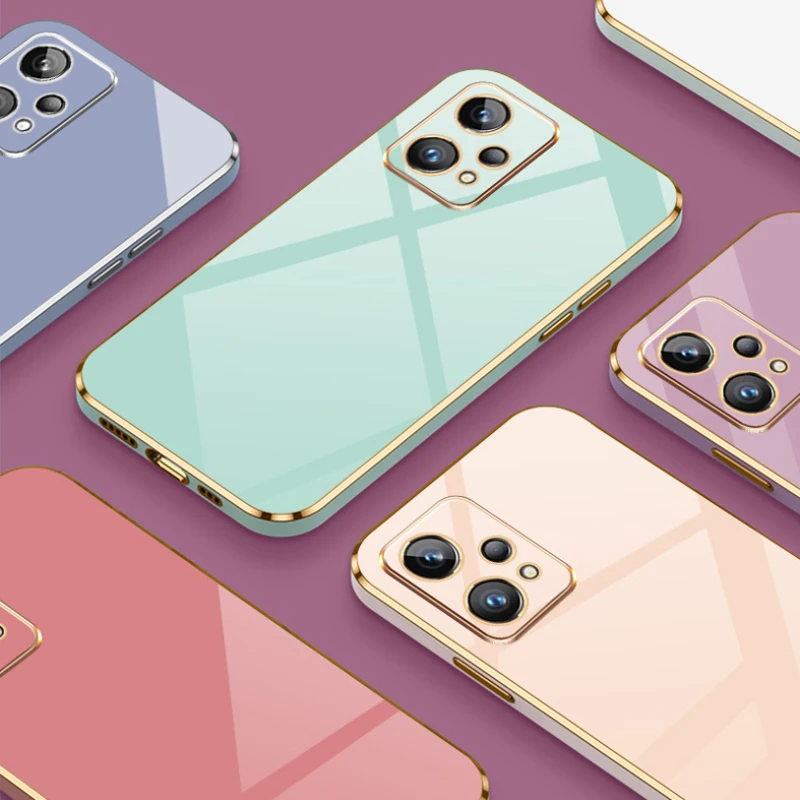Luxury Square Plating Shockproof Back Cover Phone Case