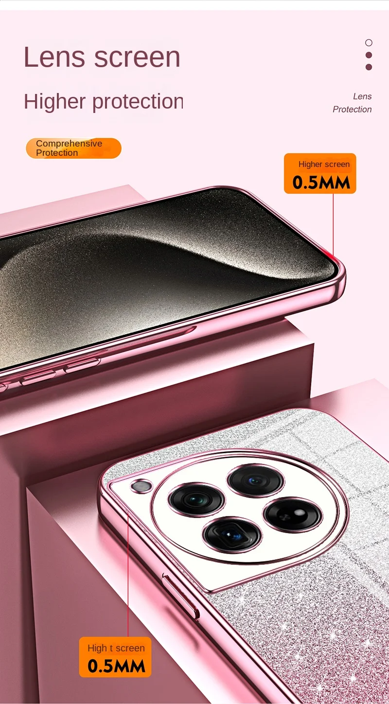 Sleek Soft TPU Bling Glitter Slim Protective Back Cover Case