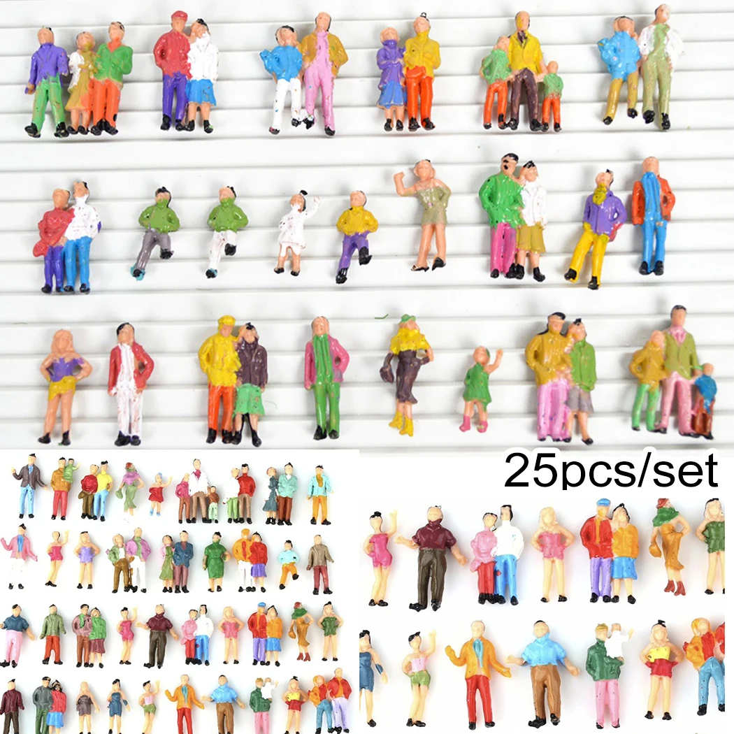 

Durable High Quality Practical Figures People Ornament Supplies 25 Pack Accessories Mixed Painted Model Railway