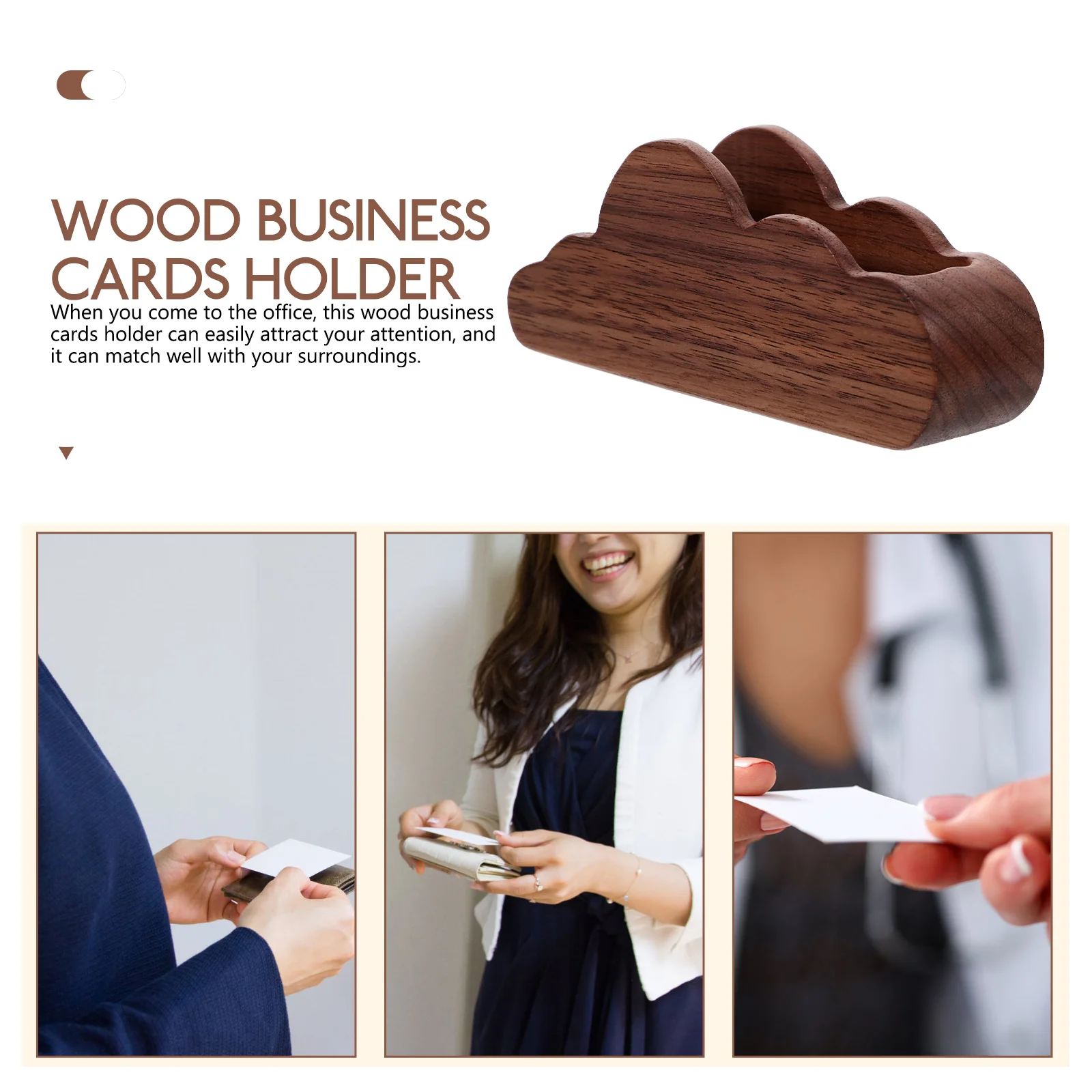 Name Card Holder Business Card Rack Wood Name Organizer Desktop Storage Stand Display Stand for Office