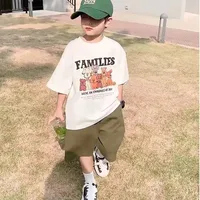 Boys' Summer Short Sleeve T-shirt New Small And Medium Children's Round Neck Top Children's Casual Versatile Half Sleeve Fashion 1