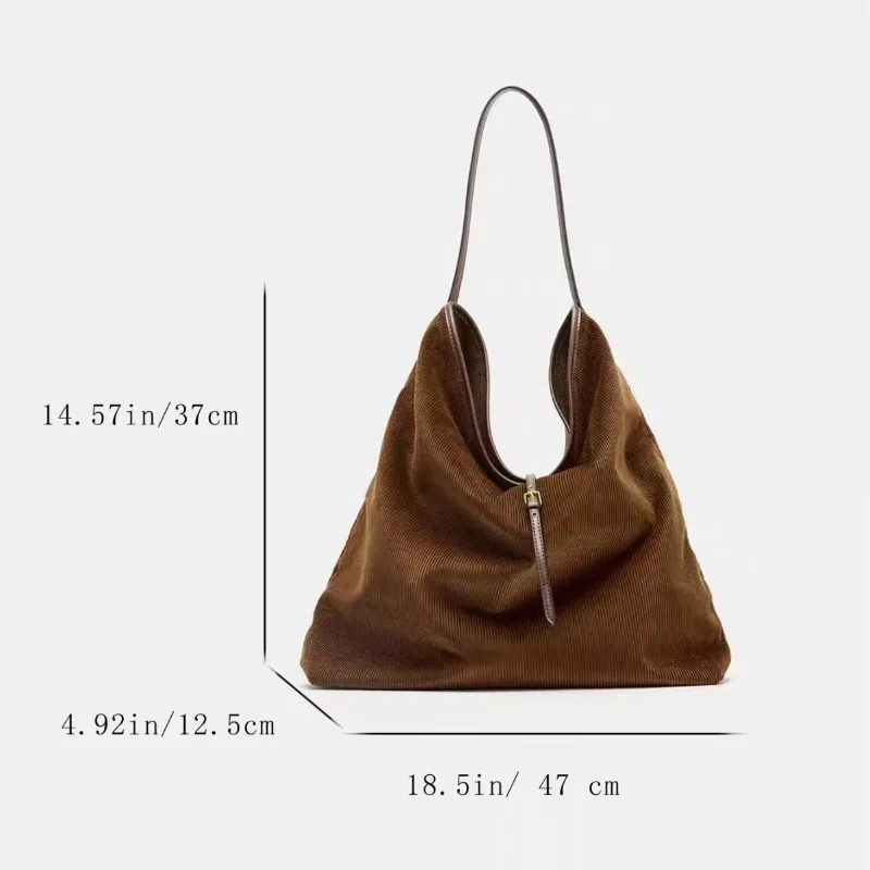 Retro Matte corduroy Women's Shoulder Bag Hot Sale Of The Season Autumn Winter Commuter Tote Bag High Quality Large Capacity