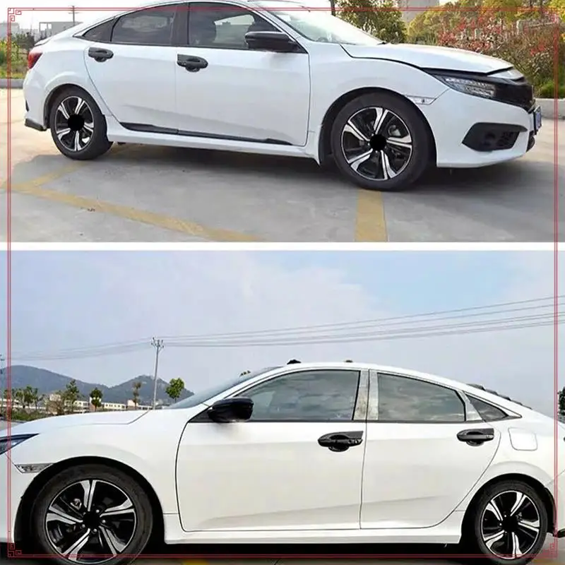 Honda Civic 2016-2021 Gloss Black 용 10Th Gen Civic ABS 외부 도어 핸들 보울 커버 트림