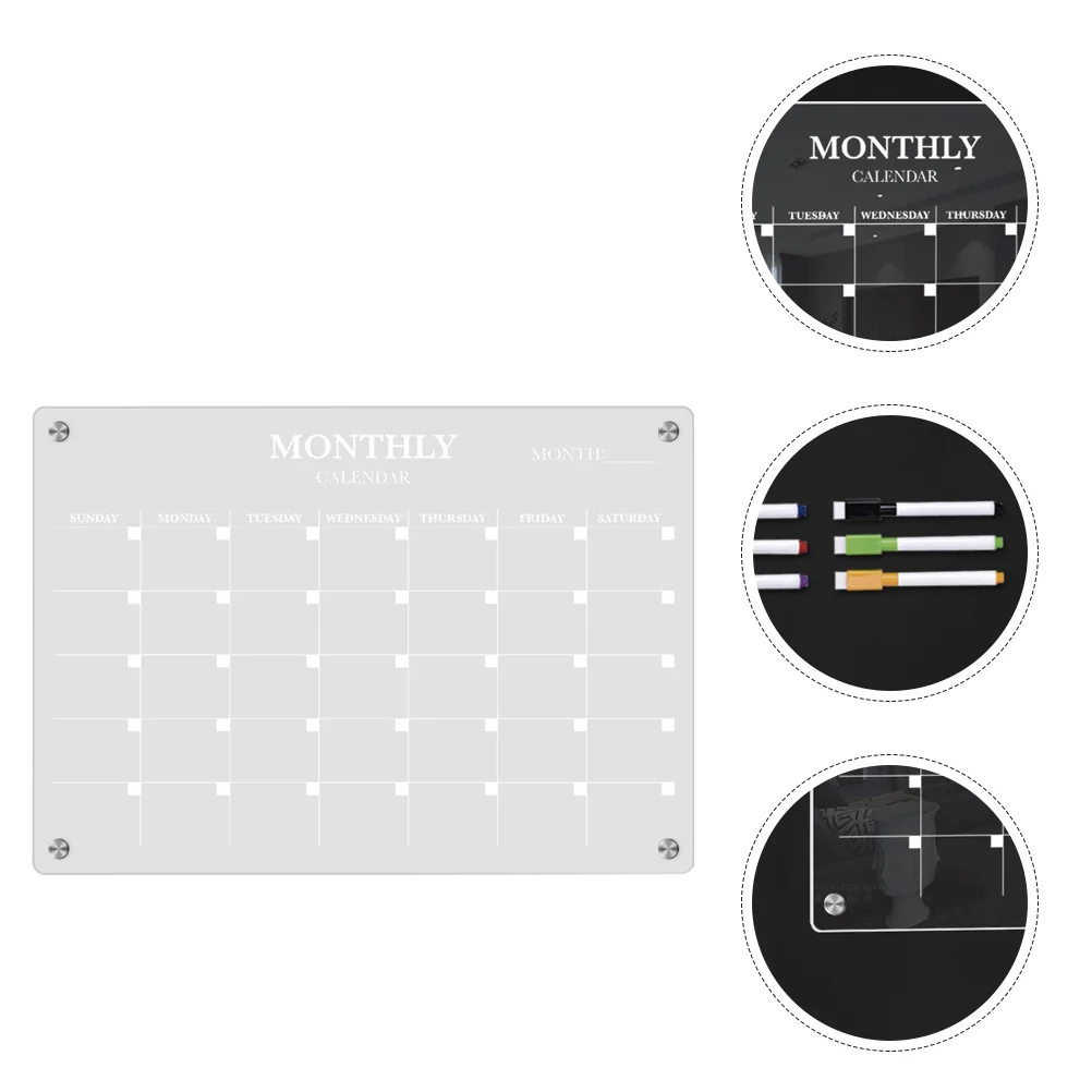 Magnetic Whiteboard Kitchen Plate Fridge Dry Erase Calendar Practical Acrylic Blank Board Schedule Transparent With  Pen