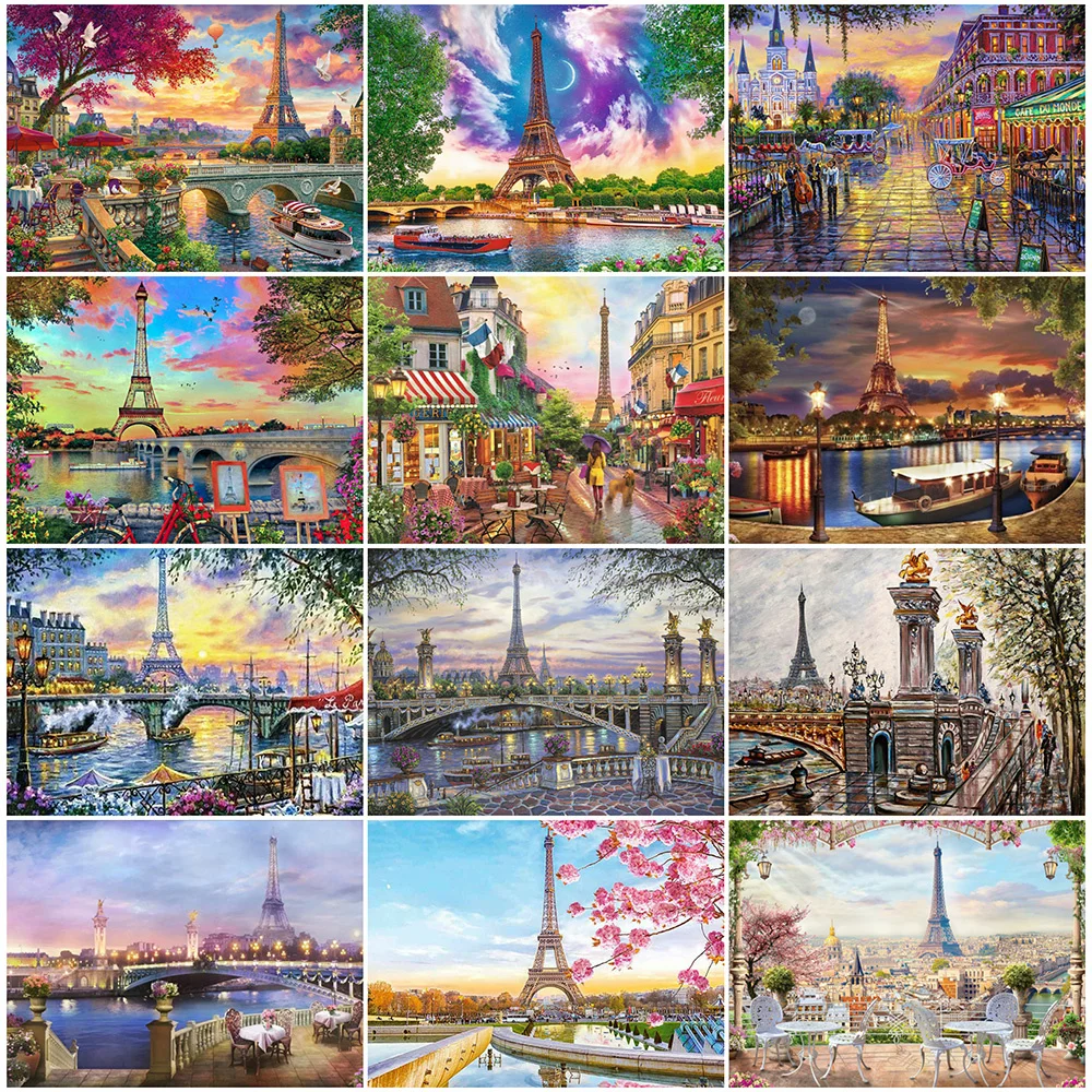 Evershine 5D Diamond Painting Full Square City Diamond Mosaic Landscape Paris Cross Stitch Picture Rhinestone Art Home Decor diamond painting diamond painting accessories