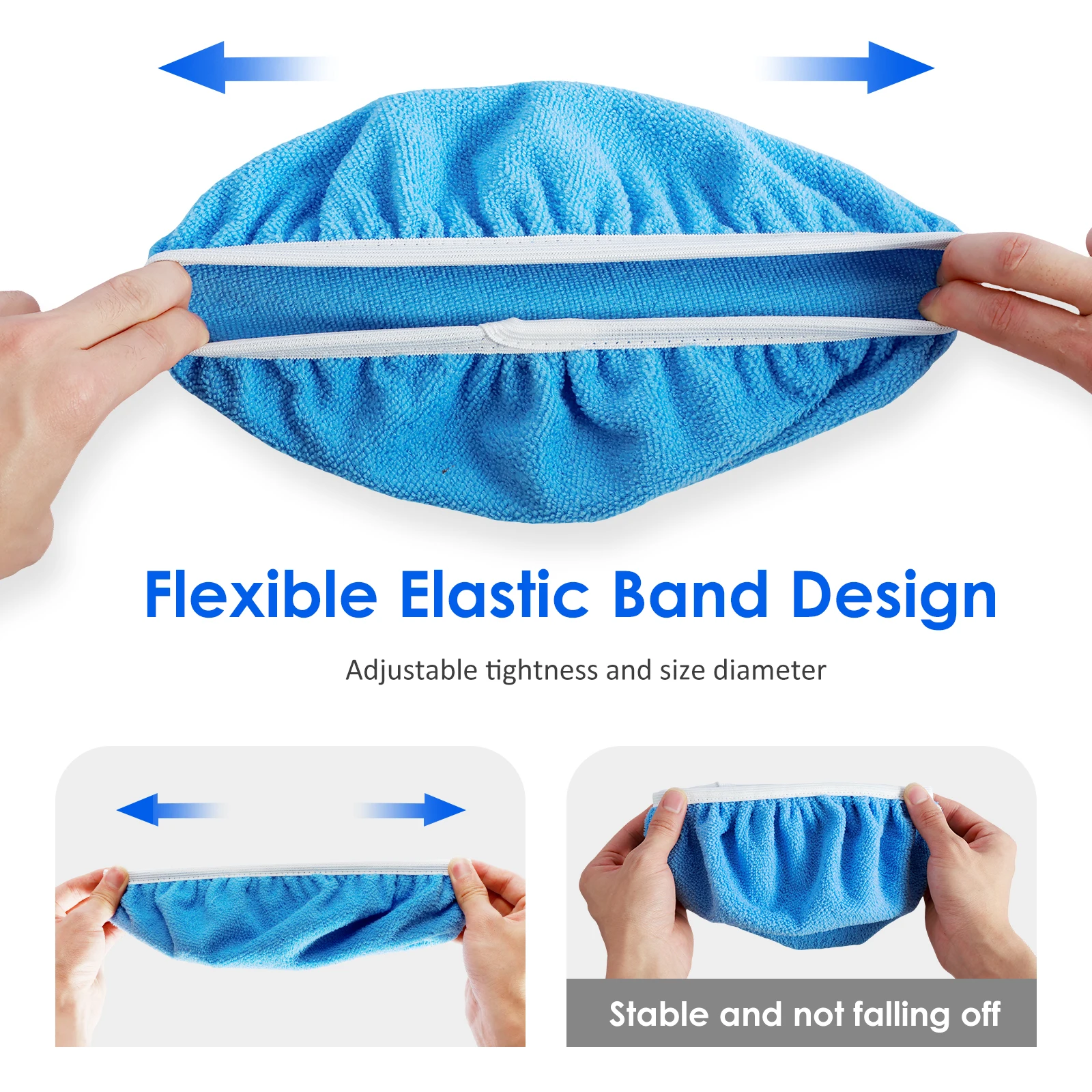 15 Pcs Car Polisher Pad Bonnet 7 to 8 Inch/9 to 10 Inch Reusable Car Buffing Pads with Microfiber Wax Pads and Woollen Polishing