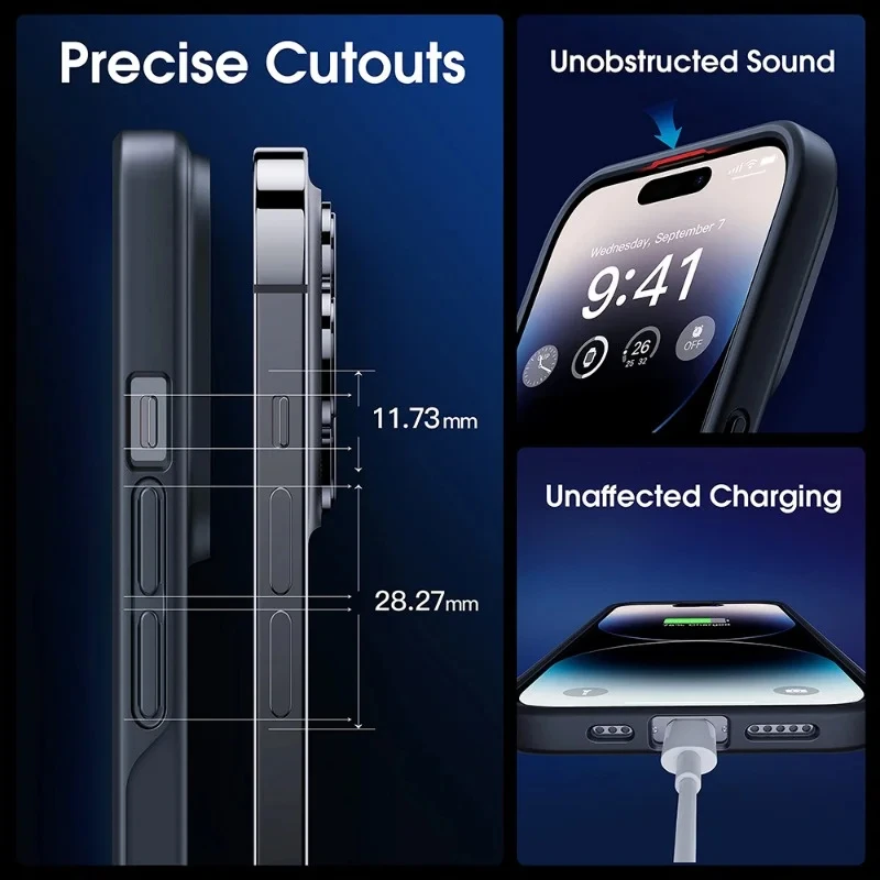 Luxury Matte Magnetic For Magsafe Translucency Case For iPhone 15 14 13 12 11 Pro Max 14 Plus Wireless Charge Shockproof Cover