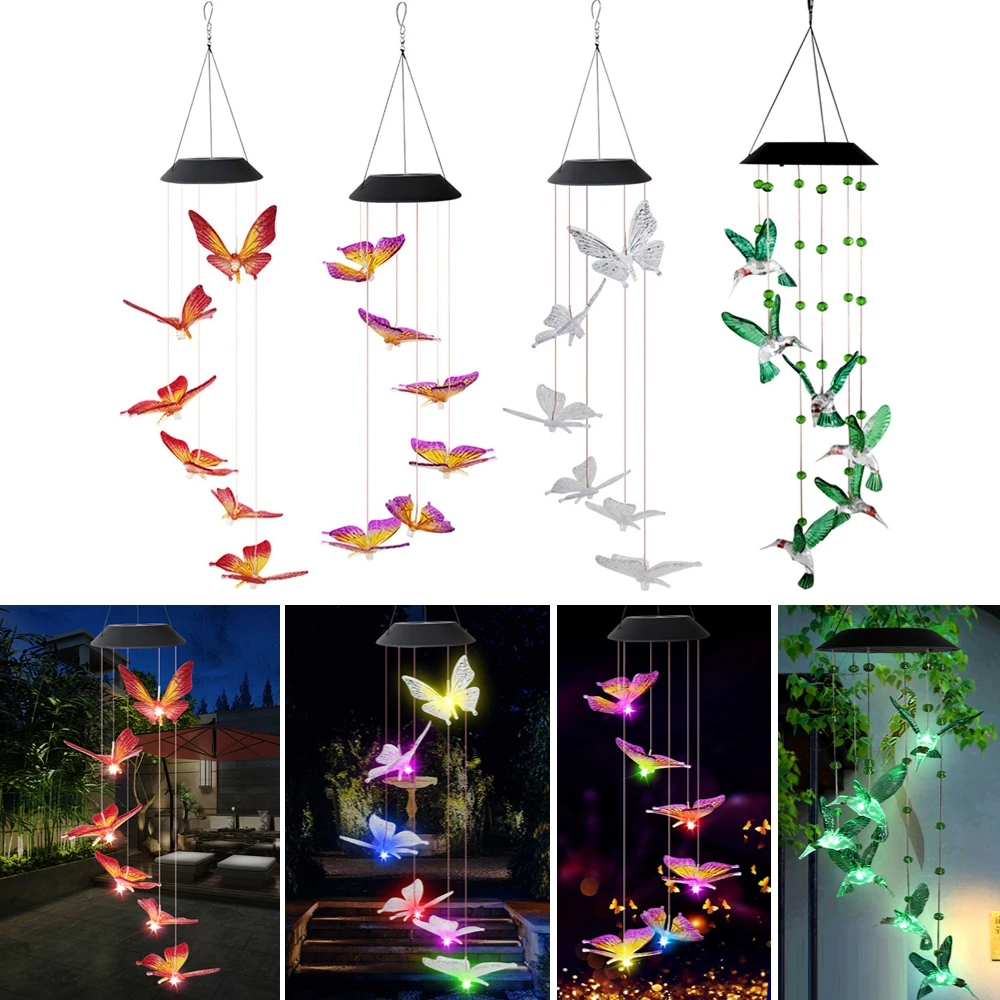 LedcolorchangingsolarwindchimelightWaterproofOutdoorWindchime
