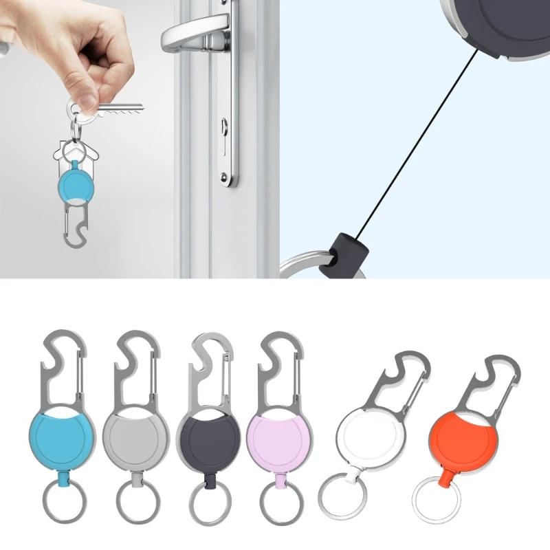 

Nylon Cord Keyring Heavy Duty Keychain Retractable IDs Badge Reel with Belt Clip Drop Shipping