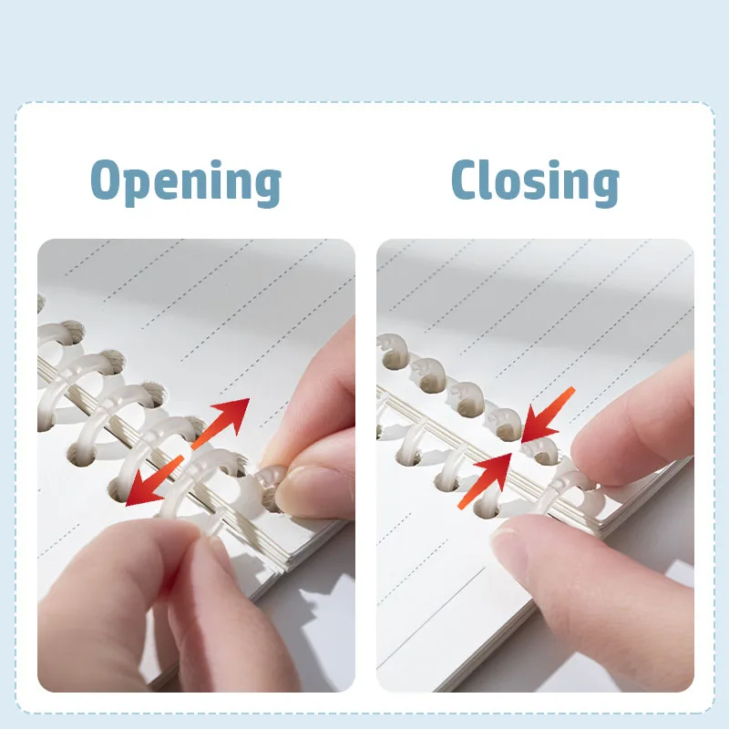 10pcs Loose-leaf Paper Binding Ring Clip Loose-leaf Ring Transparent Book Coil Plastic Notebook Binder Binder Clips plastic binding rings,loose leaf binding coil,book binding supplies,plastic binding coil,loose leaf binder clips