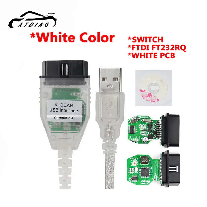 OBD 2 USB Cables For inpa For bmw K+DCAN USB Interface Diagnostic Tool For BMW E46 K+CAN K CAN FTDI FT232 Chip Scanner