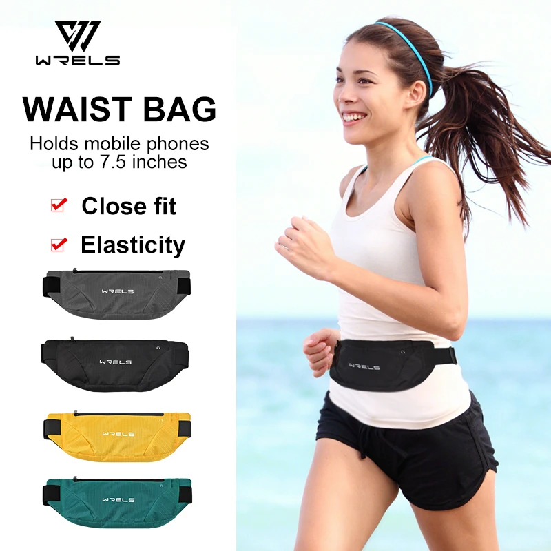 WRELS Waist Bag Running Bag Outdoor Sport Waterproof Sports Fanny Pack Mobile Phone Case Gym Jogging Portable Run Pouch Belt Bag YB1001
