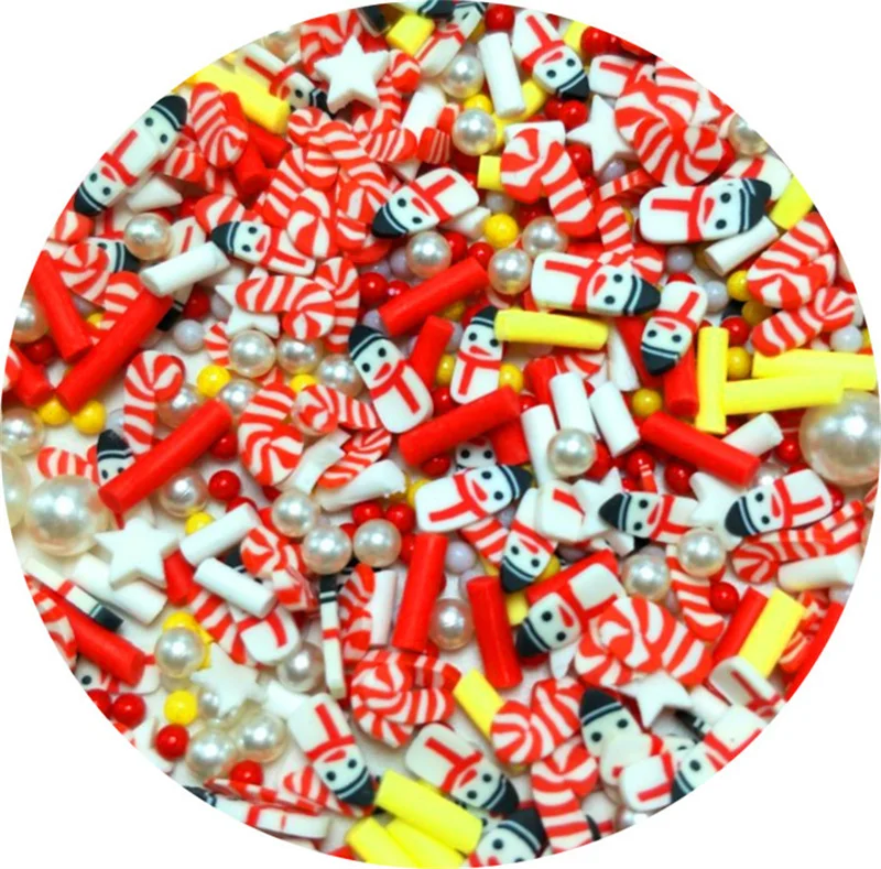 Mixed Xmas Snowfake Slices Slime Christmas Polymer Clay Sprinkles Crafts soft Clay Nail Shaker DIY Crystal Mud Filler Accessorie polymer clay kit polymer clay slime toy