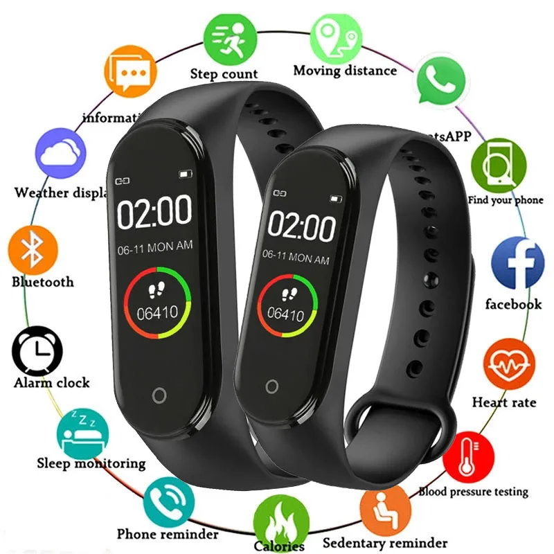 M4 Smart Digital Watch Bracelet For Men Women With Heart Rate