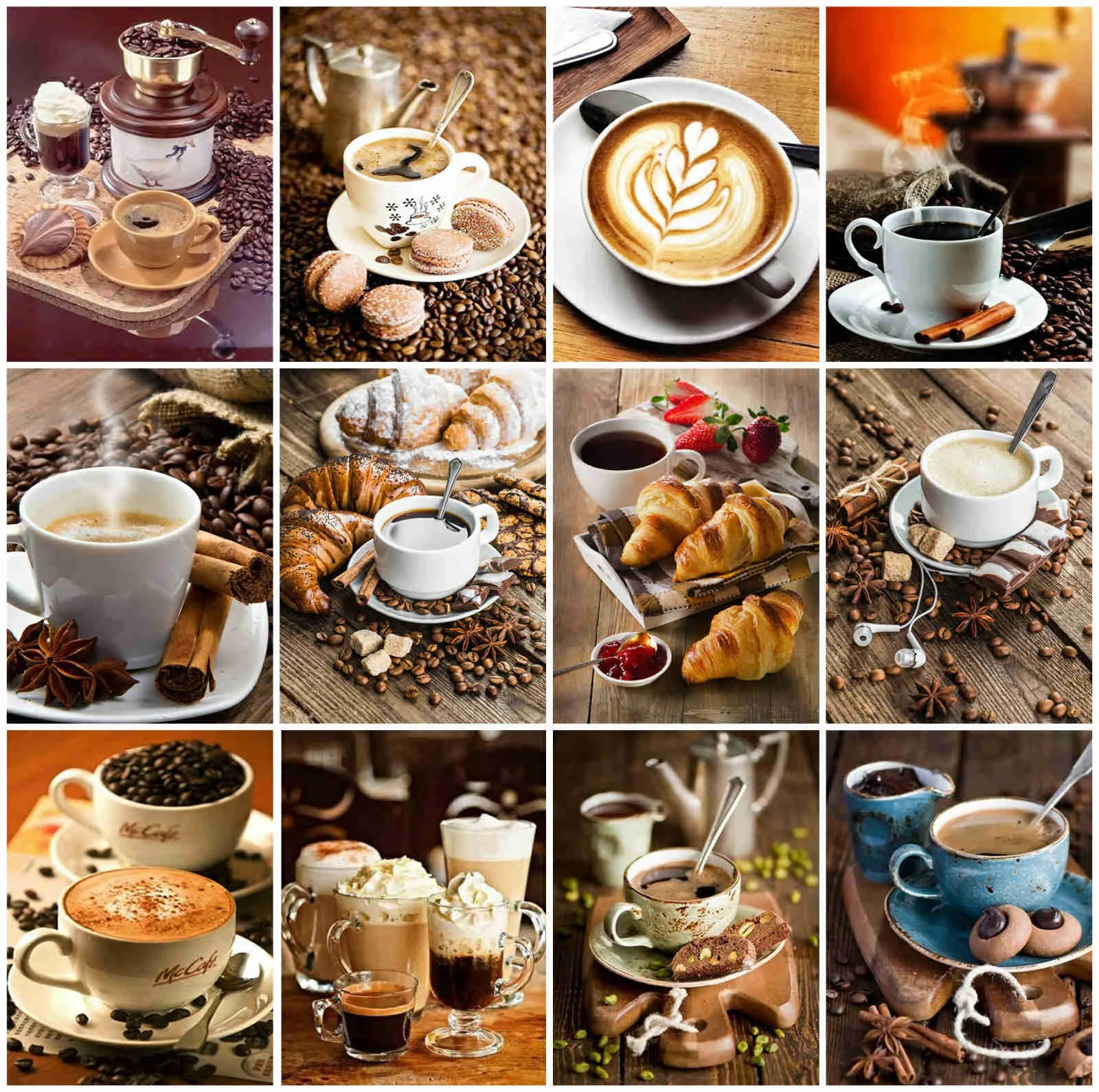 EverShine Diamond Painting Kitchen Diamond Embroidery Coffee Picture Rhinestones Bread Cross Stitch Scenery Home Decoration diamond painting,diamond painting accessories,diamond painting accessory box