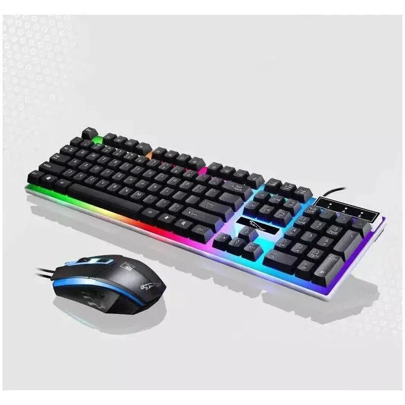 Gaming Keyboard Mouse Set Pad Rainbow LED Wired USB for PC Laptop PS4 Xbox One