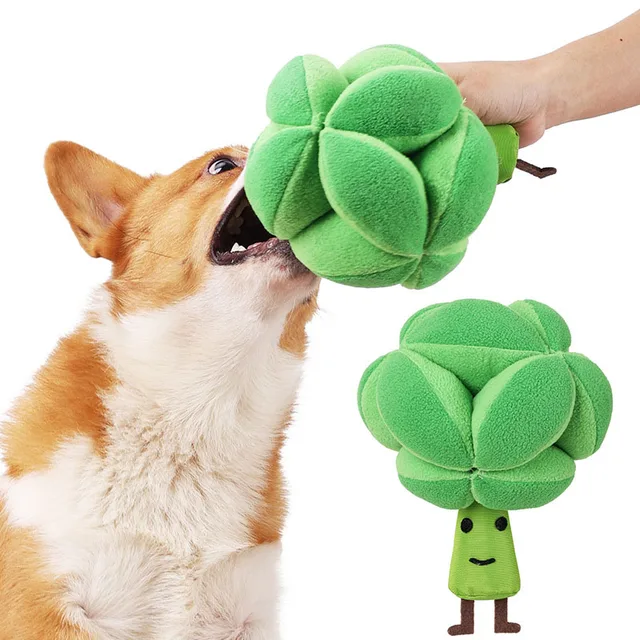 Snuffle Broccoli Dog Puzzle Toys Increase IQ Slow Dispensing Feeder Pet Cat Training Games Feeding Feeding Food Intelligence Toy 3