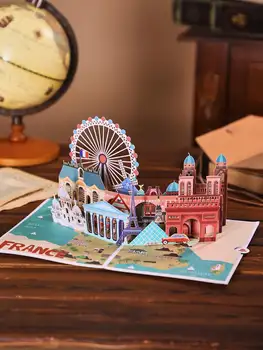 Paris Theme Pop-Up Card Landmark Party Supplies 1