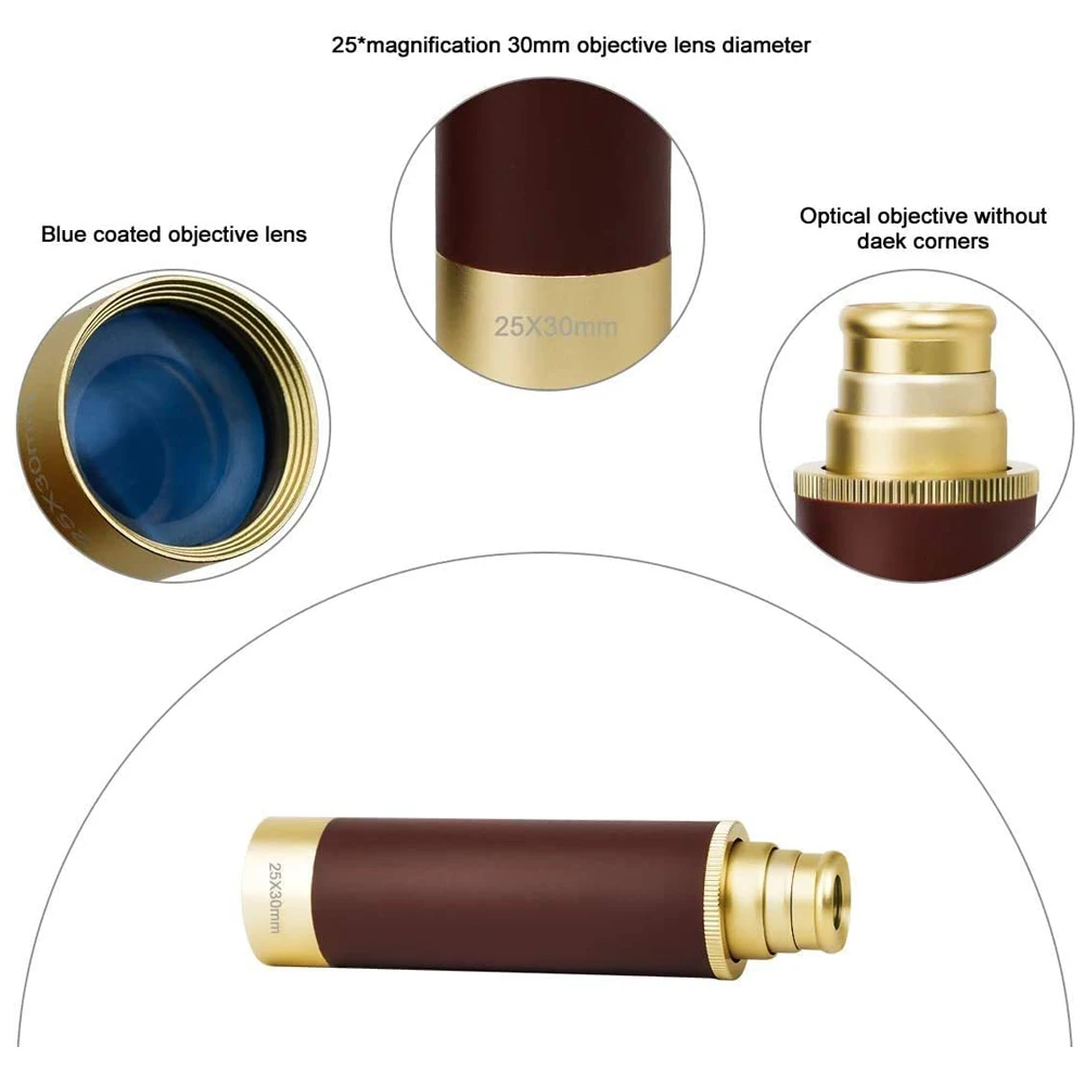 Vintage Collapsible Zoomable Waterproof Pirate Spyglass Telescope