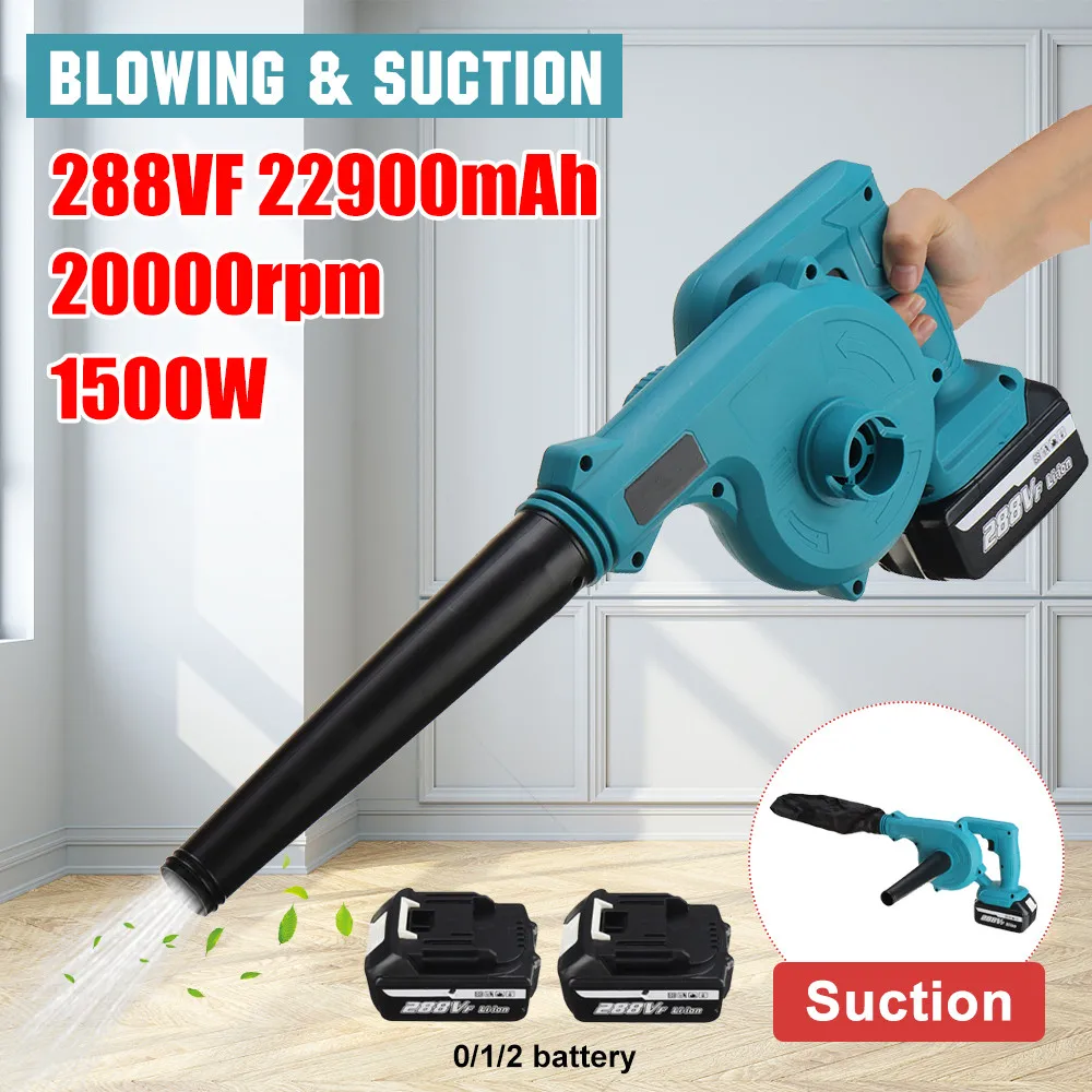 Makita 18V 배터리 용 무선 전기 공기 송풍기 2 In 1 Blowing & Suction 휴대용 리프 컴퓨터 집진기 