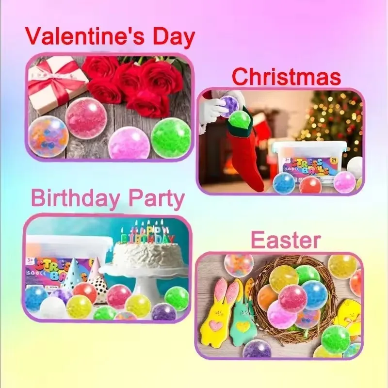 5/10/20Pcs Soft Rubber Squeeze Ball with Rope Yo-Yo Stress Relief SensoryToys for Kids Birthday Party Favors Pinata Filler Gifts