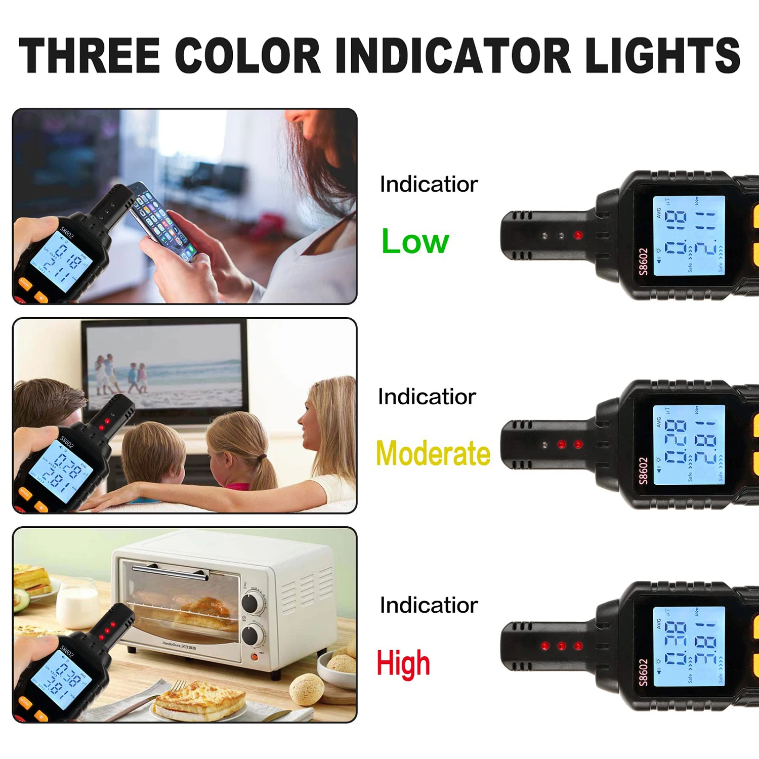 Portable Electromagnetic Field Radiation Detector 3 in 1 EMF Meter for Ghost Hunting Equipmetent radiation detector emf meter tester