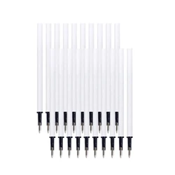 Retractable Erasable Gel Pens Set with Black and Blue Ink and Built-in Eraser (20 x Black Refills)