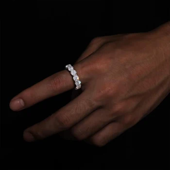 5mm D Color Moissanite Row Ring 925 Sterling Silver Diamond Wedding Band Rings For Women Certified Fine Jewelry Gift Houtros 6