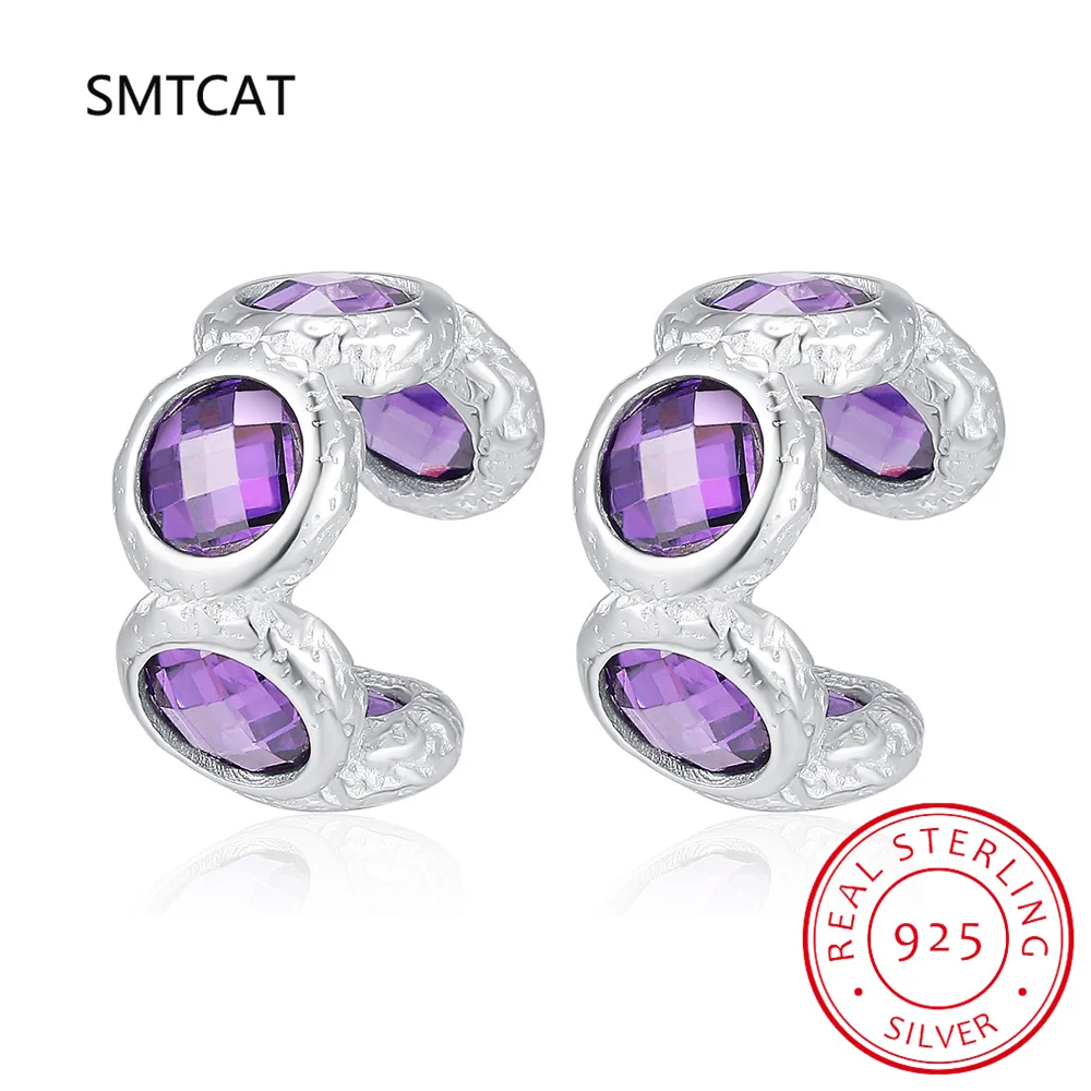 

Женские серьги-Клипсы из серебра 925 пробы, с аметистом