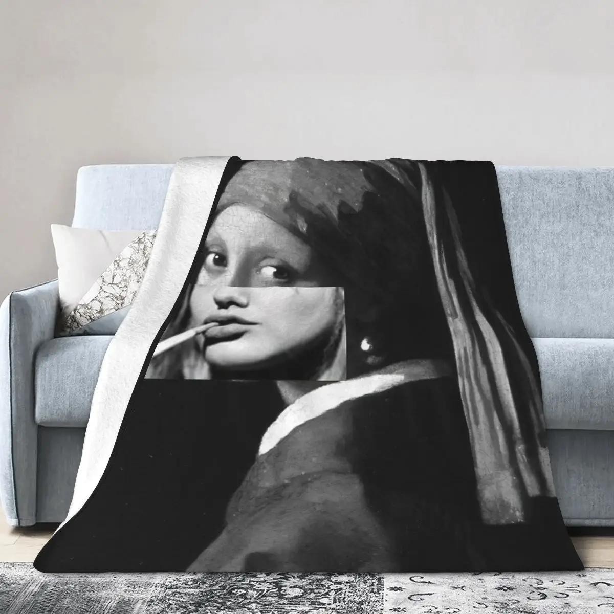 

New Girl With A Pearl Earring Art Print Bed Blanket Bed Covers Luxury Blanket Flannel Blanket Air conditioning blanket