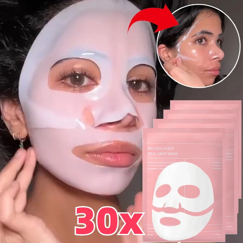 20/10/5/1PC Bio Collagen Face Mask Shrink Deep Hydrating Overnight Mask Moisturizing Refreshing Brightening Face Skin Care Best Sellers In Beauty & Health