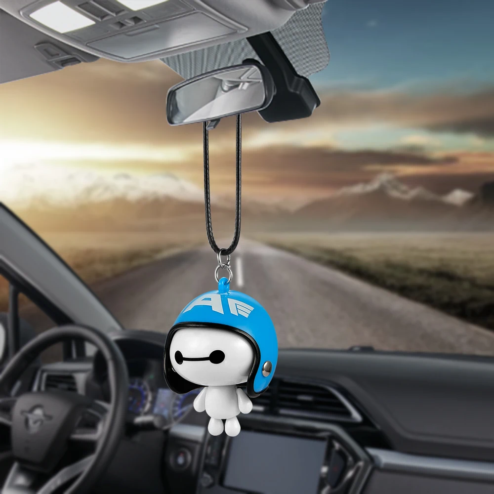 Car Pendant Cute Helmet Baymax Robot Doll Hanging Ornaments Automobiles  Rearview Mirror Suspension Decoration Accessories Gifts - Price history &  Review, AliExpress Seller - cyberday Official Store