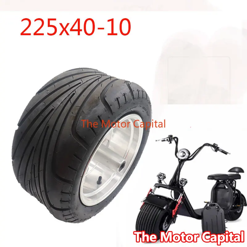 

225x40-10 Wide Tire 225/40-10 Tubeless with Wheel Hub for Citycoco Electric Scooter Modification Parts