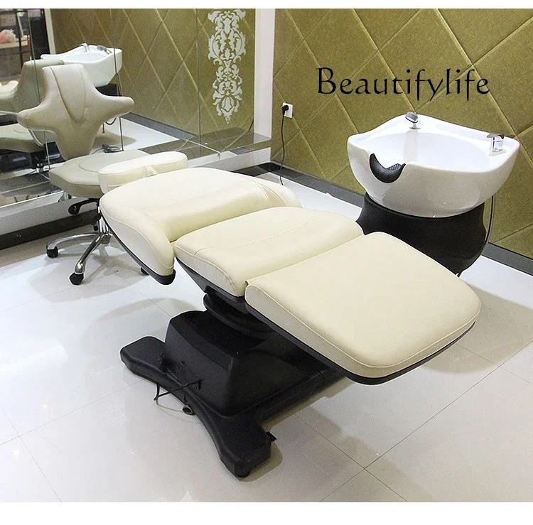 

Japanese-Style High-End Electric Shampoo Bed Multifunctional Scalp Physiotherapy Lifting Rotating Barber Chair